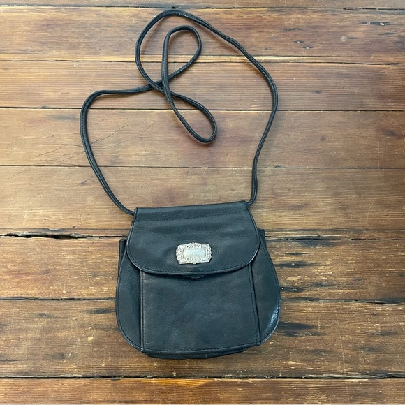 Fossil Black Leather vintage Crossbody Bag - Picture 1 of 6